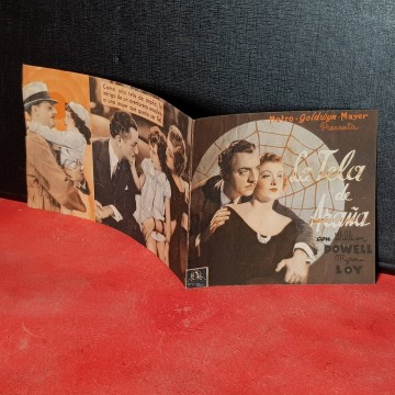 Programa de cine doble antiguo la tela de araña William Powell