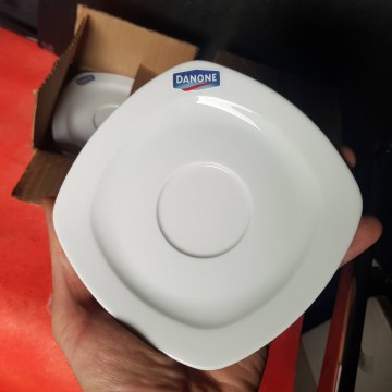 Lote platos de postre porcelana Danone platos postrero caja publicidad
