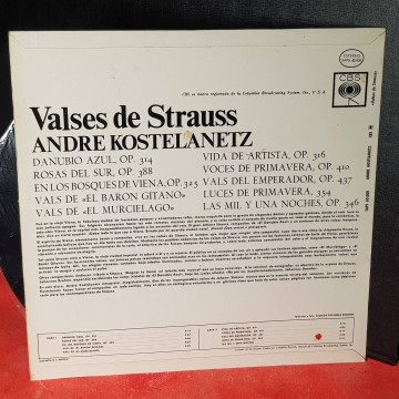 Johann Strauss Waltzes Andre Kostelanetz y su orquesta vinilo LP
