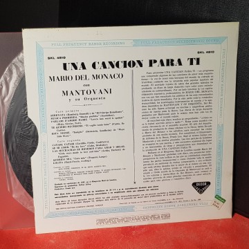 Vinilos Mantovani Mario del Mónaco vinilo LP a song for you vinilosLP