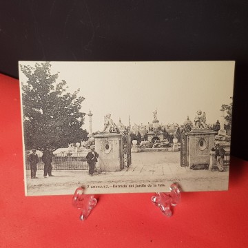 Postal aranjuez, entrada del jardín de la isla