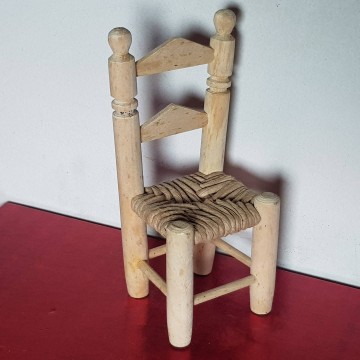 silla madera artesanal miniatura para muñeca 19 cm. sillas miniaturas