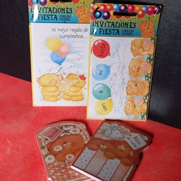 Lote 2 pares de blocs de notas e invitaciones para fiestas infantiles