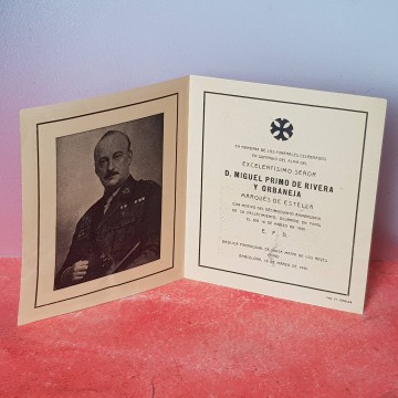 Esquela miguel primo de rivera 15 aniversario fallecimiento 1945