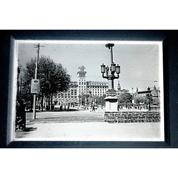 Negativo plaza de catalunya, barcelona, años 50