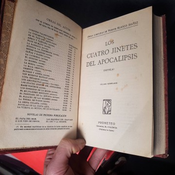Los cuatro jinetes del Apocalipsis, Vicente Blasco Ibáñez novela vieja