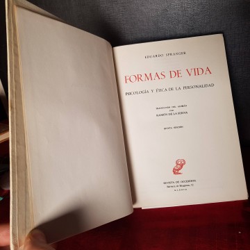 Formas de vida psicología y ética de la personalidad, Eduardo Spranger