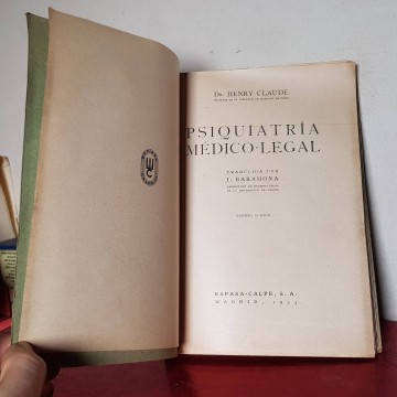 libros antiguos Psiquiatría médico-legal, dr. Henry Claude medicina