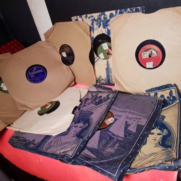 Lote  discos de pizarra antiguos Mary Sol Carmen Flores zarzuela