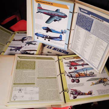 Gran Atlas de la aviación completo sarpe 4 carpetas de anillas aviones
