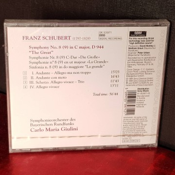 franz schubert the great sinfonia 8 carlo maria giulini cd nuevo