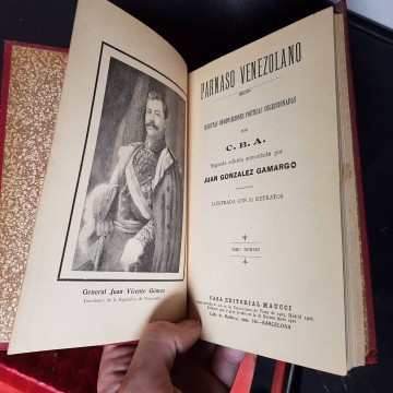 PARNASO VENEZOLANO I, C.B.A. JUAN GONZÁLEZ GAMARGO libro antiguo
