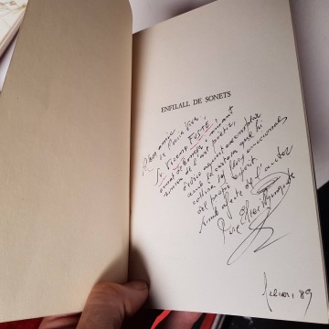 PERE ELIES I BUSQUETA FIRMA  ENFILALL DE SONETS llibre firmat
