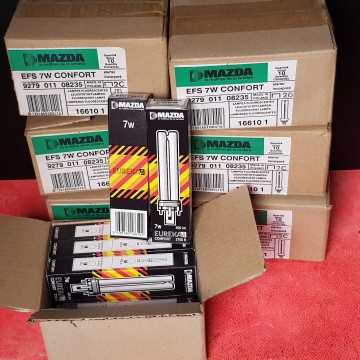 LOTE LÁMPARAS FLUORESCENTES 7W 400 lm mazda 2 pins