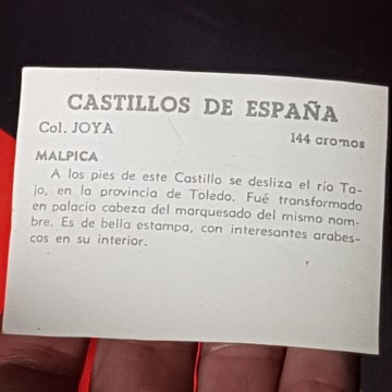 CROMO CASTILLO DE MALPICA, TOLEDO.