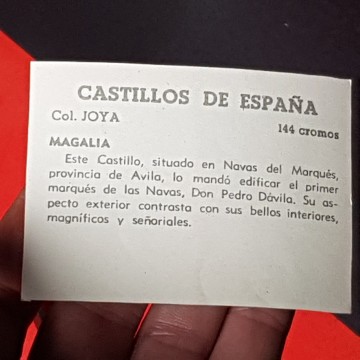 Cromo castillo de Magalia Navas del marqués, Ávila
