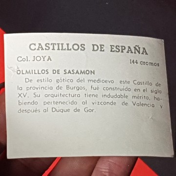 Cromo castillo de Olmillos de sasamón, Burgos