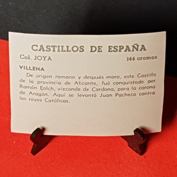 Cromo castillo de villena, Alicante