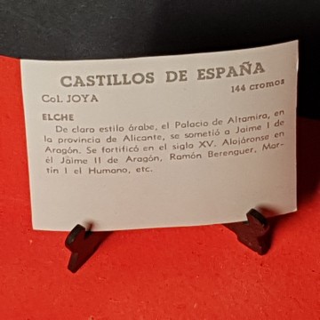 Cromo castillo de elche, Alicante
