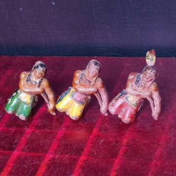 JUEGO DE 3 INDIOS REMEROS DE REAMSA.