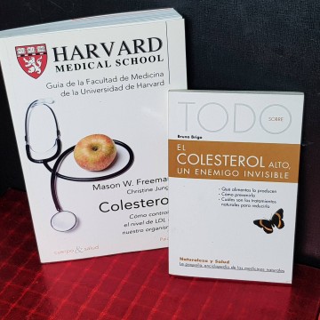 LOTE 2 LIBROS SOBRE EL COLESTEROL.