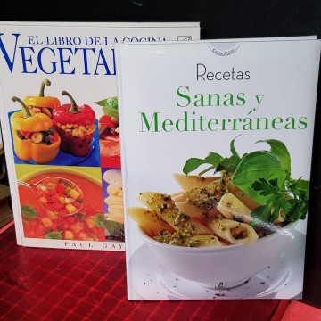 RECETAS SANAS Y MEDITERRÁNEAS Y EL LIBRO DE LA COCINA VEGETARIANA.