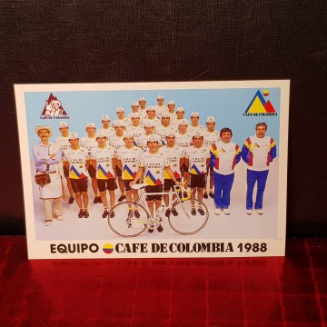POSTAL EQUIPO CAFÉ DE COLOMBIA, 1988.