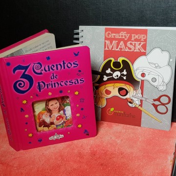 3 CUENTOS DE PRINCESAS Y ÁLBUM PARA HACER MÁSCARAS.