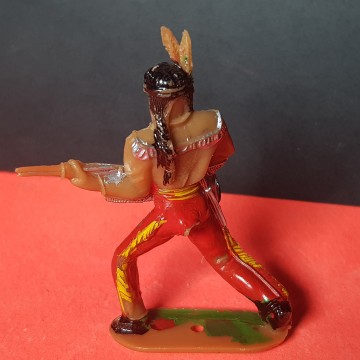 Figura Comansi indio guerrero con rifle años 70
