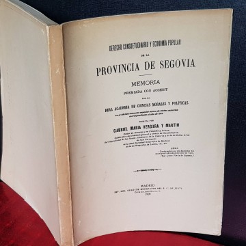 DERECHO CONSUETUDINARIO Y ECONOMÍA POPULAR DE LA PROVINCIA DE SEGOVIA.