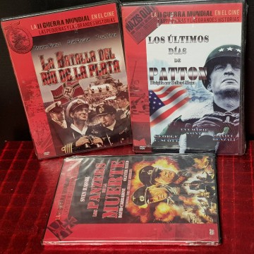 LOTE 3 PELÍCULAS BÉLICAS, NUEVAS.