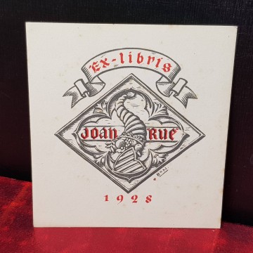 EX-LIBRIS JOAN RUE 1928.