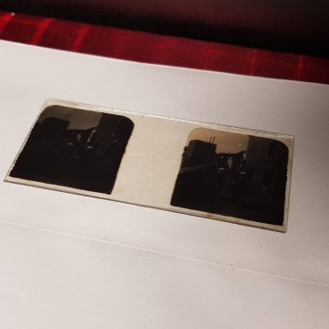 PAREJA DE MILITARES, PLACA FOTOGRÁFICA.