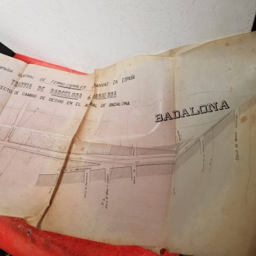PLANO TRANVÍA DE BARCELONA A BADALONA, SIGLO XIX.