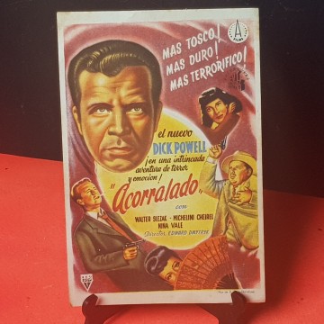 Cartel de cine programa de mano raro acorralado Dick Powell comprar