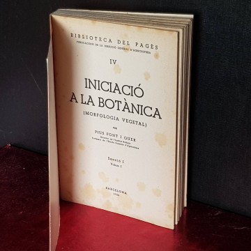 INICIACIÓ A LA BOTÀNICA, MORFOLOGIA VEGETAL, PIUS FONT I QUER.