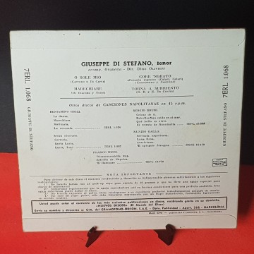 Disco single canciones napolitanas de Joseph Stéfano
