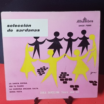 Vinilo single selección de sardanas cobla Barcelona José Coll