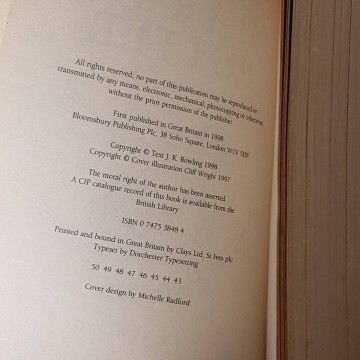 Harry Potter and the Chamber of Secrets, J.K. Rowling (First edition).