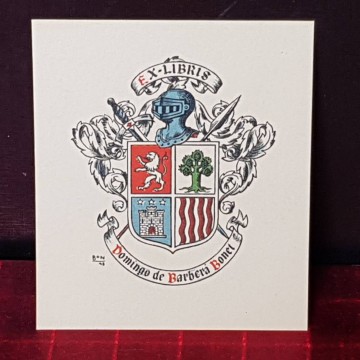 Ex-Libris Domingo de Barberá Bonet.
