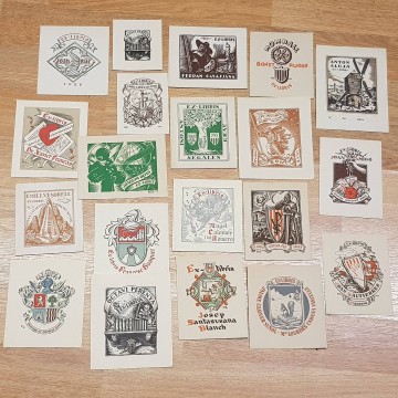 Lote 20 ex libris del ilustrador Bon.