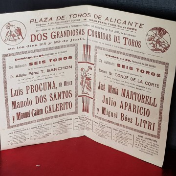 Programa Plaza de toros de alicante 1951.