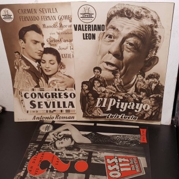 Lote 3 guías publicitarias de películas antiguas.