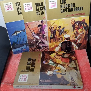 Lote 4 novelas ilustradas de Julio Verne.