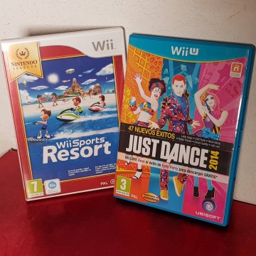 Just Dance 2014 y WiiSports Resort, Nintendo Wii.