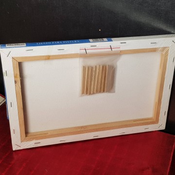 Lienzo con bastidor para pintura.