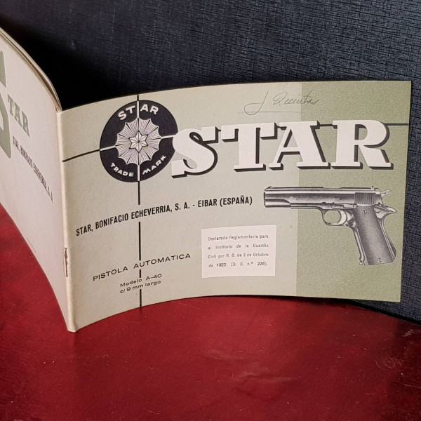 Manual Pistola automática A-40 9mm. Star Bonifacio Echeverria. Manual Pistola automática A-40 9mm. Star Bonifacio Echeverria.