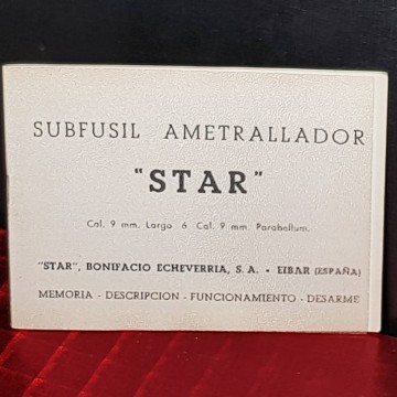 Manual Subfusil ametrallador Star 9mm Parabellum, Bonifacio Echeverria.
