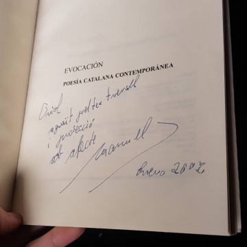 Evocación poesía catalana contemporánea, Manuel Mercader Martínez (firmado).