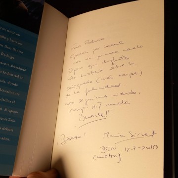 Si supieras que nunca he estado en Londres, volverías de Tokio, María Sirvent Cantón (firmado).